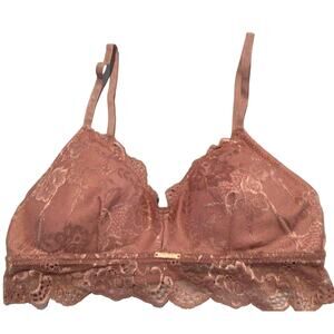 Danskin Women's Rose Lace Bralette Intimates Size 34B Wireless Soft Bra